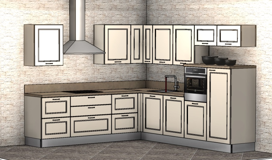 Photo Scavolini Colony kitchen angular 305 by 275cm