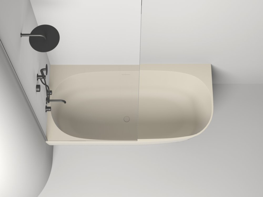 Photo Bath of artificial stone Salini Sofia Corner Left 170x85 102515GF painting by RAL completely