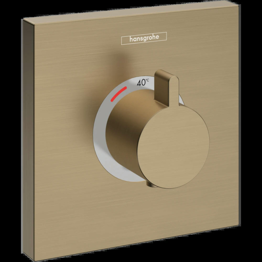 Photo Shower mixer with thermostat hansgrohe Select Highflow 15760140 grinded bronze