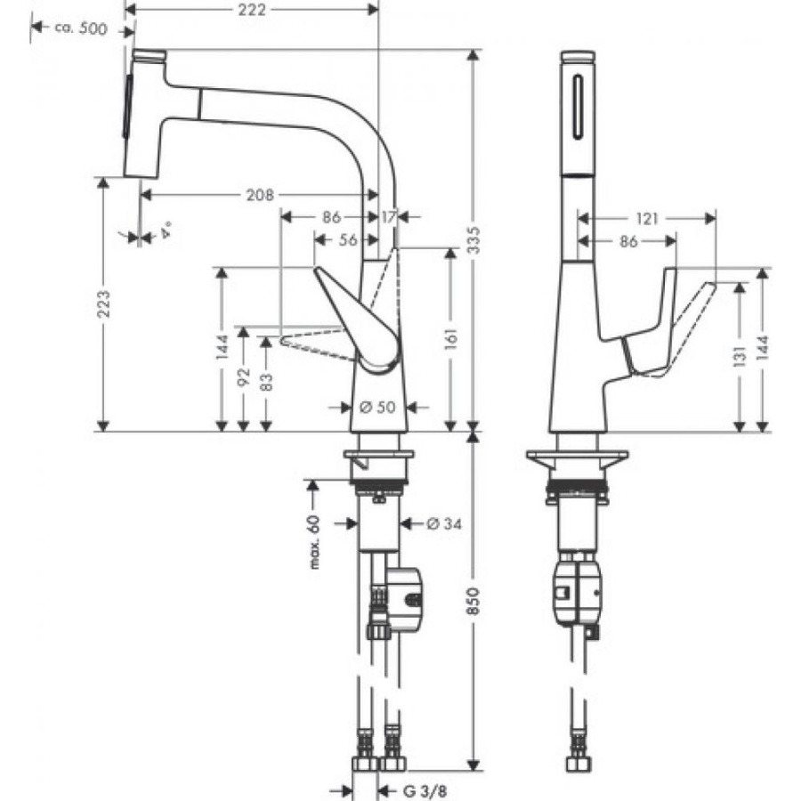 Photo Kitchen mixer hansgrohe Talis Select M51 72824000 with exhaust shower