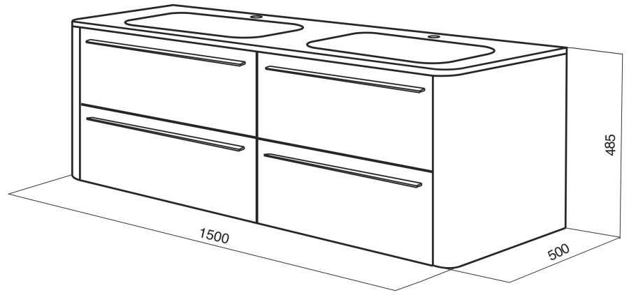 Photo AM.PM sink cabinet Awe M15FHD1502WF white textured