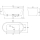 Photo Acrylic bath BelBagno 170x80 BB71-1700-NERO-W0 black and white