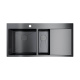 Photo Kitchen washer Omoikiri Akisame 100-2-GM-L Stainless Steel/Crown Steel 4973103