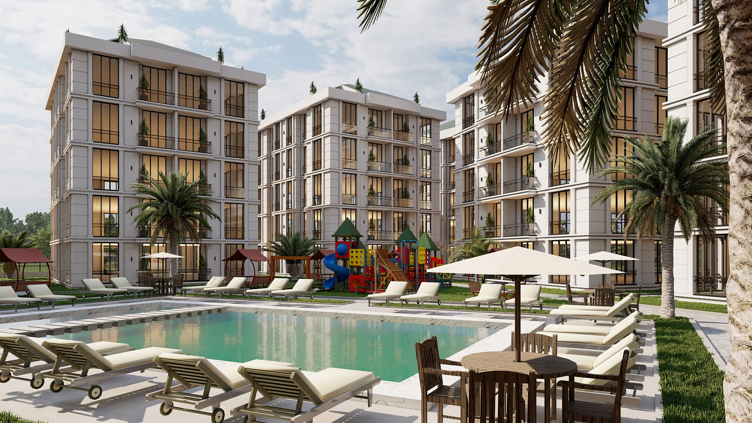 Residential project by the sea with developed infrastructure