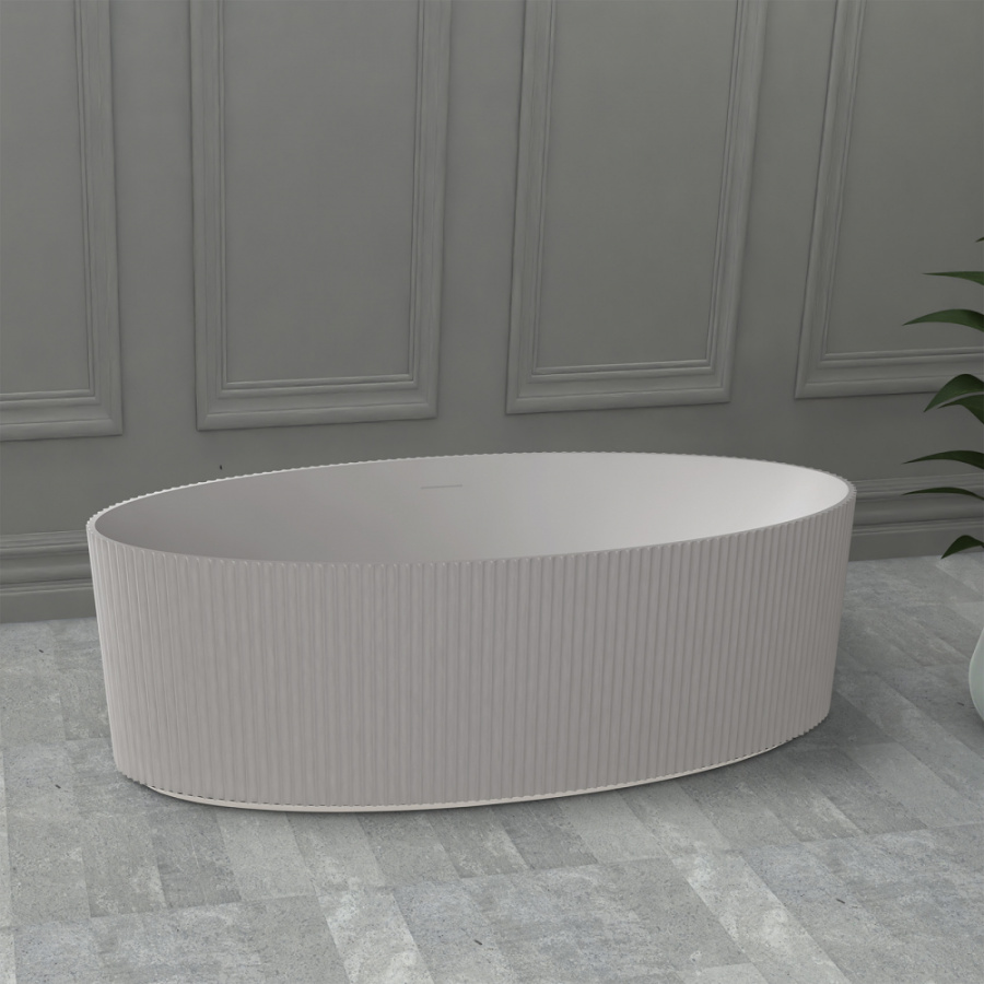 Photo Bath of artificial stone Abber Stein 180x85 AS9627 white matte