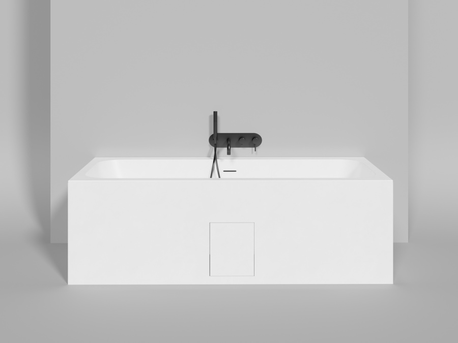 Photo Bath of artificial stone Salini Orlando Axis Kit 180x80 103312MF black matte