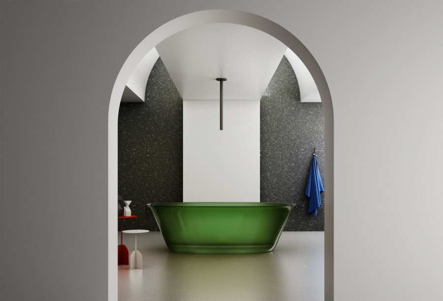 Photo Transparent bath Abber Kristall 170x75 AT9707Emerald green