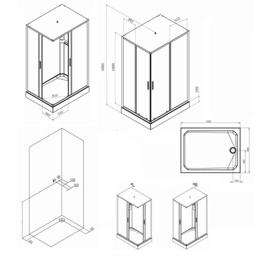 Photo Shower cabin AM.PM Gem 120x90 W90C-404-12090MT
