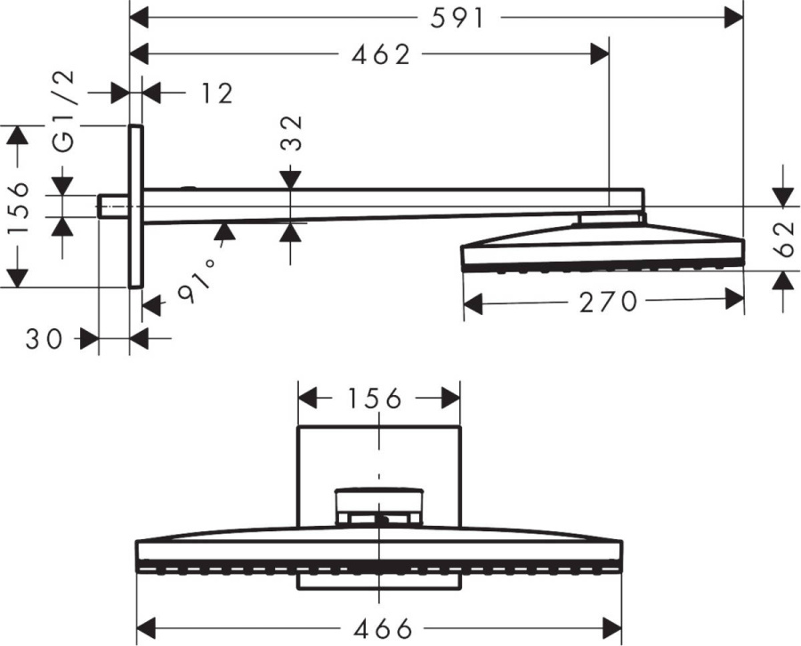 Photo overhead shower hansgrohe Rainmaker Select 24003600