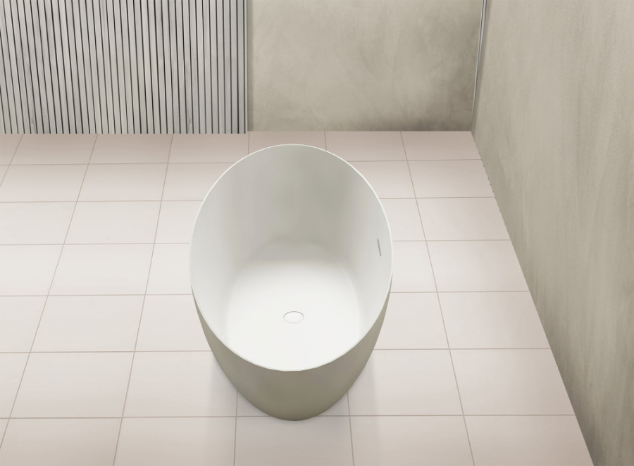 Photo Bath of artificial stone Abber Stein 180x85 AS9625-1.8 white matte