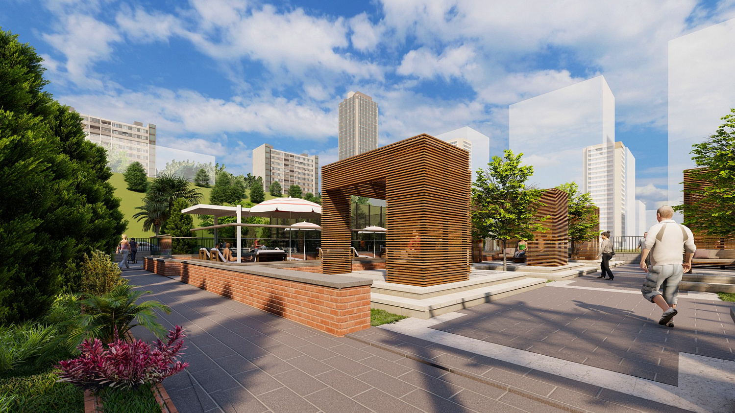 Modern residential complex with infrastructure