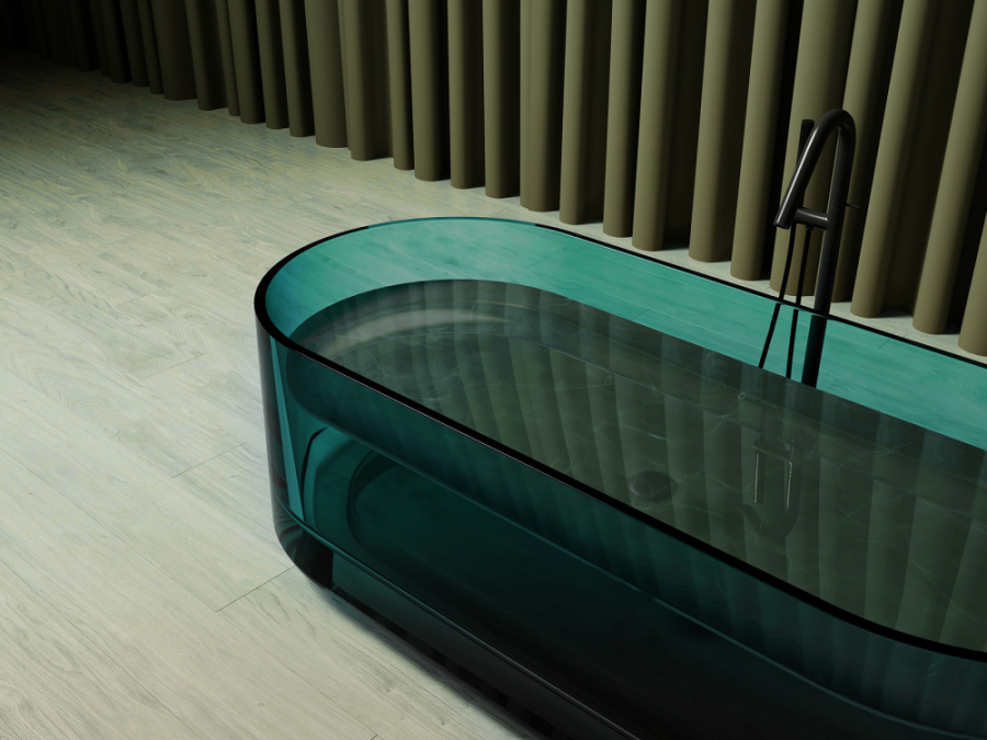 Photo Transparent bath Abber Kristall 170 AT9708Aquamarin turquoise