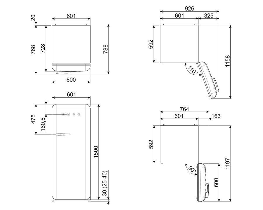 Photo Refrigerator Smeg FAB28RDUJ5
