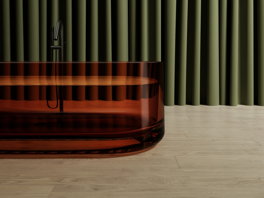 Photo Transparent bath Abber Kristall 170 AT9708Opal brown