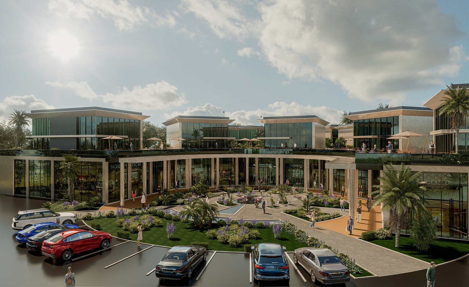 Modern complex with swimming pools and sports infrastructure