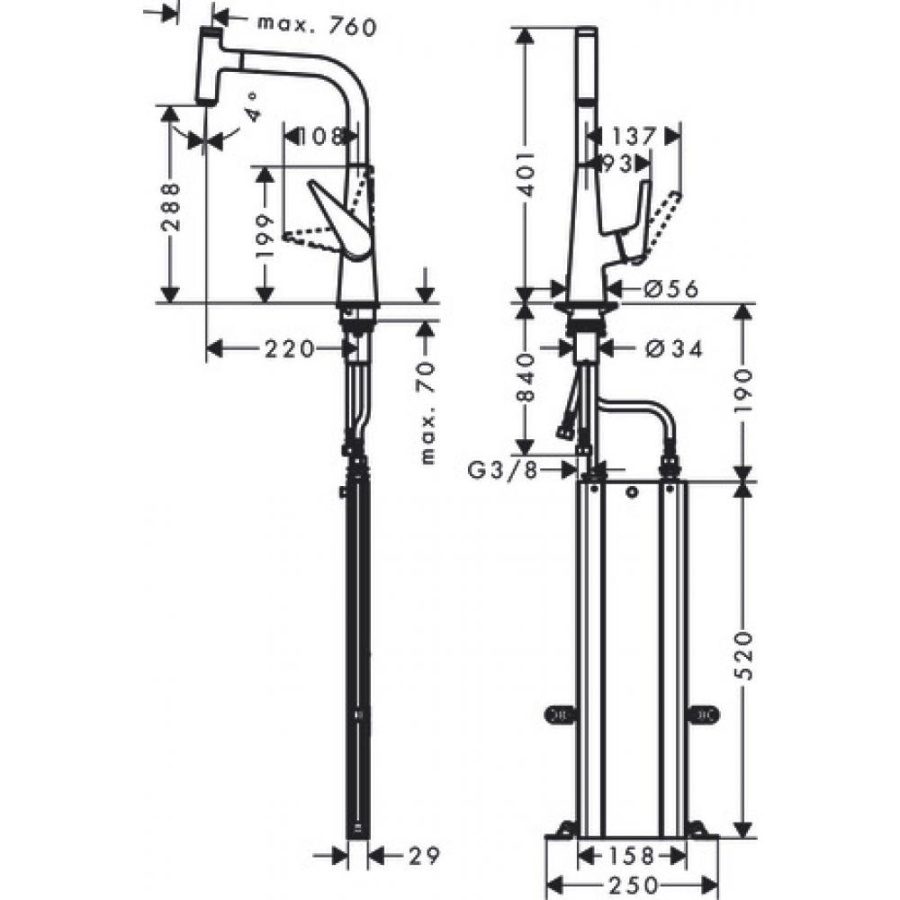 Photo Kitchen mixer hansgrohe Talis Select M51 73853000 with hood