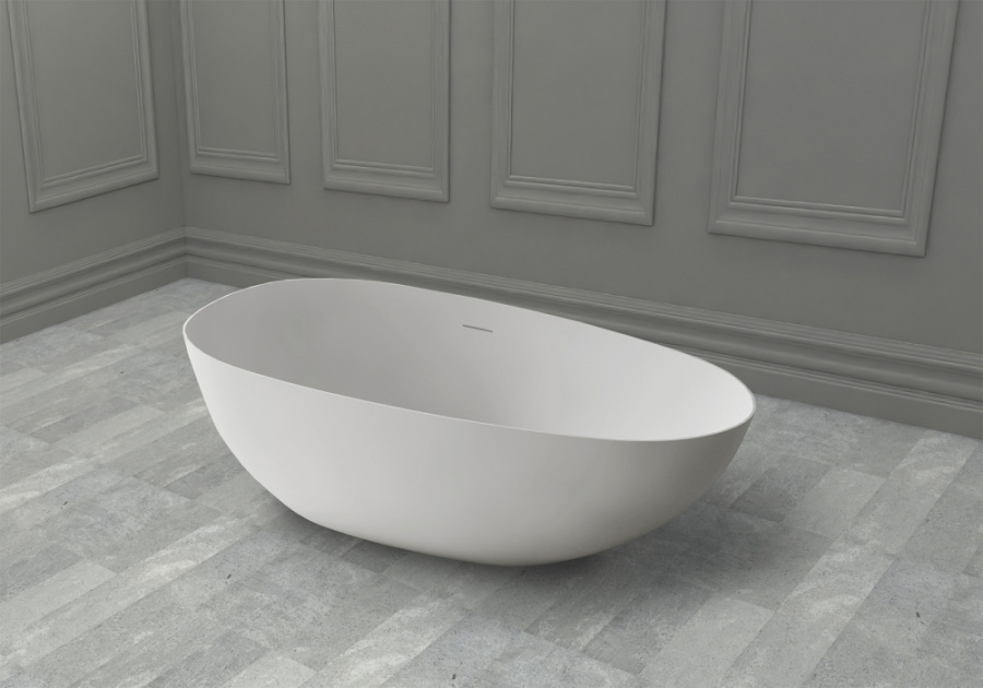 Photo Bath of artificial stone Abber Stein 170x80 AS9611-1.7 white matte