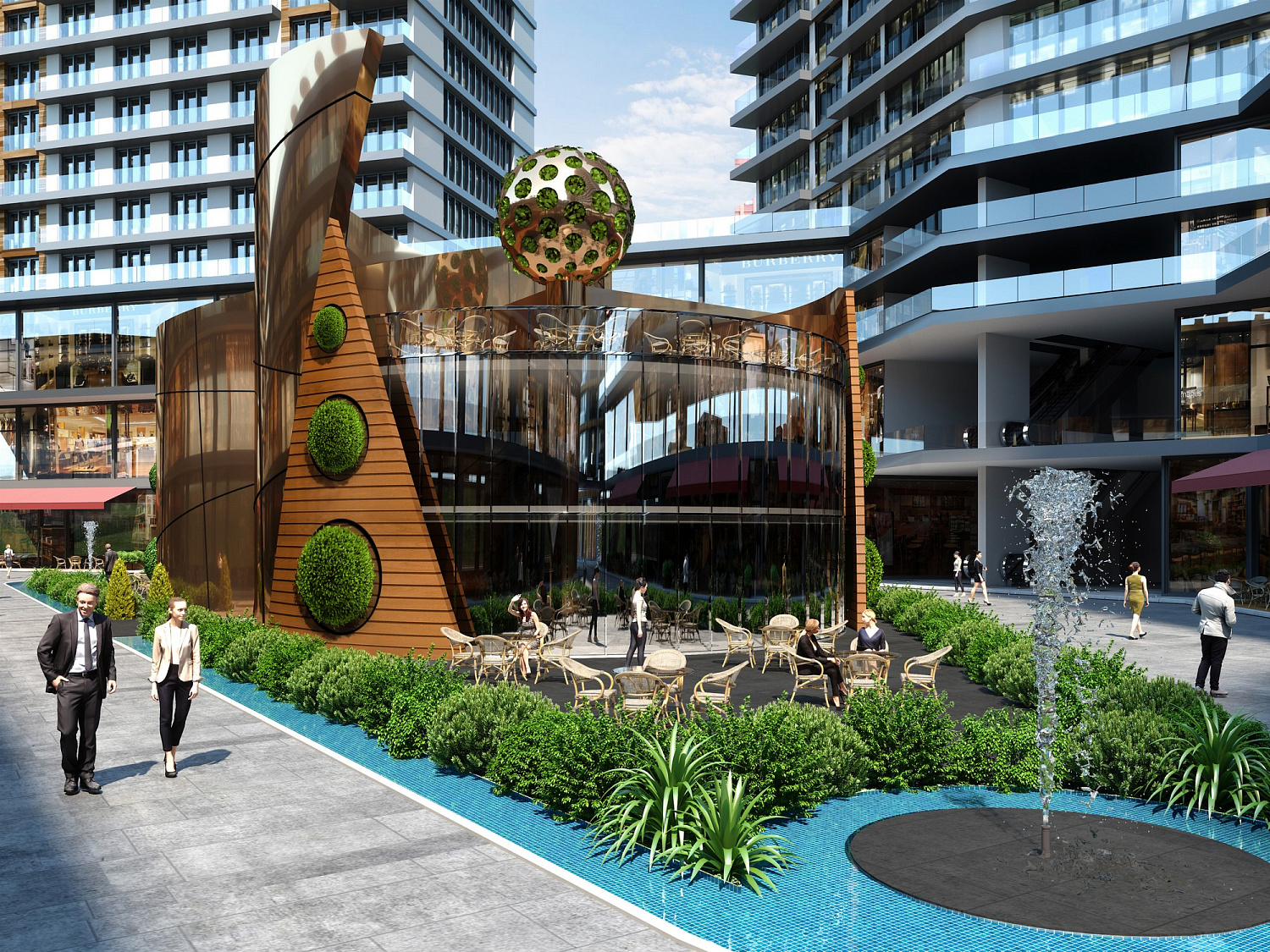 Modern complex for living in the style of a metropolis