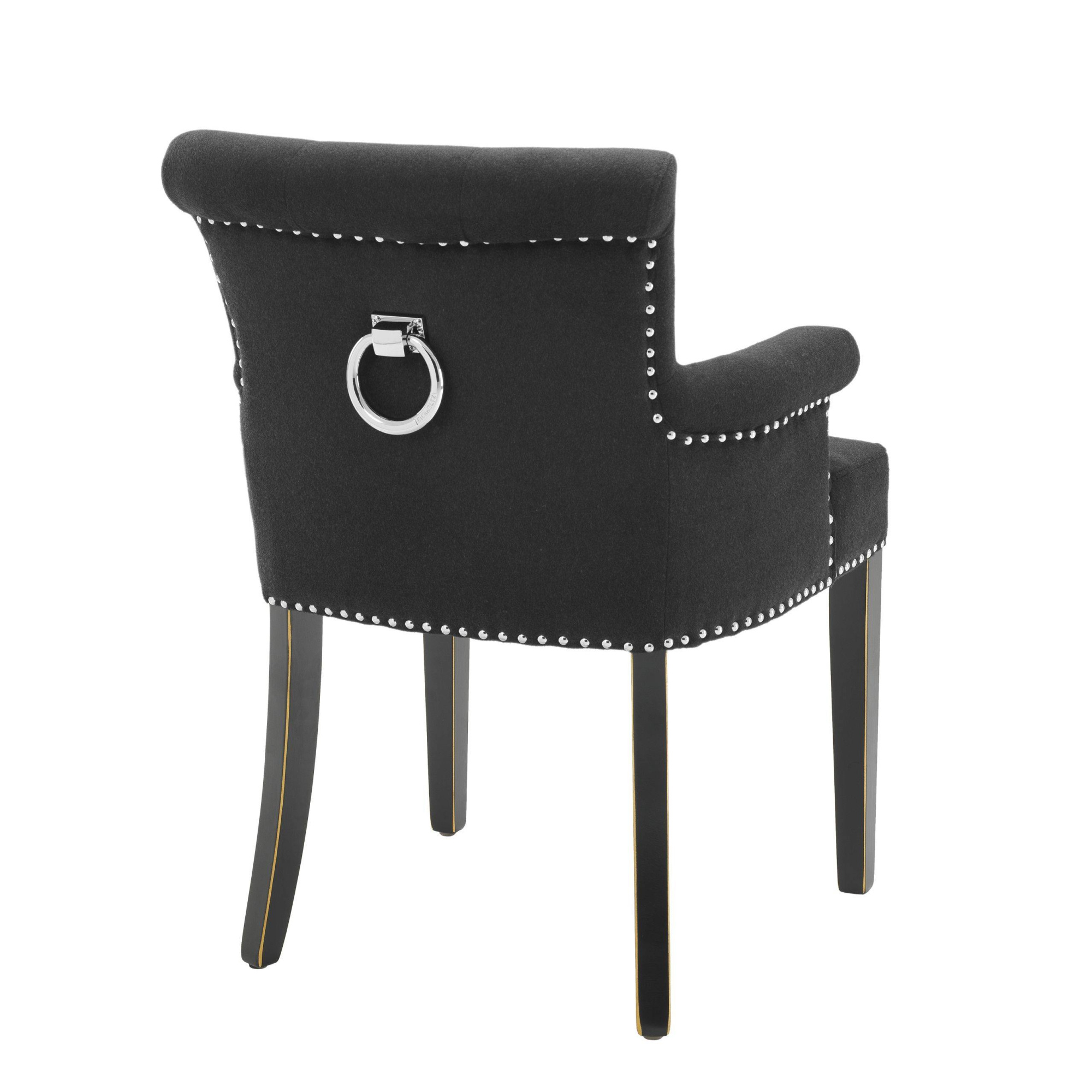 Photo Key Largo dining chair (black, cashmere, with armrests)