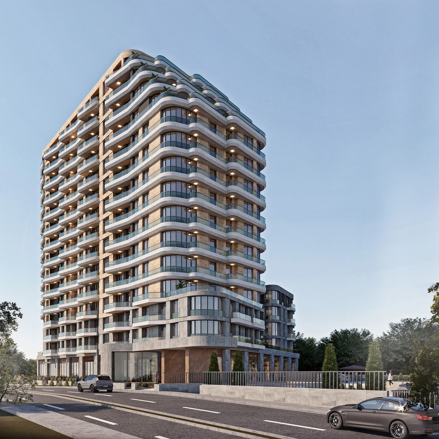 Residential complex with panoramic views and green areas
