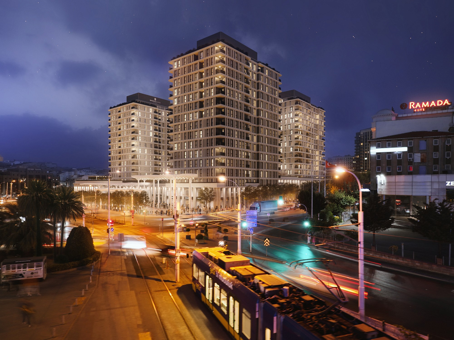 Luxury apartments near the tram line
