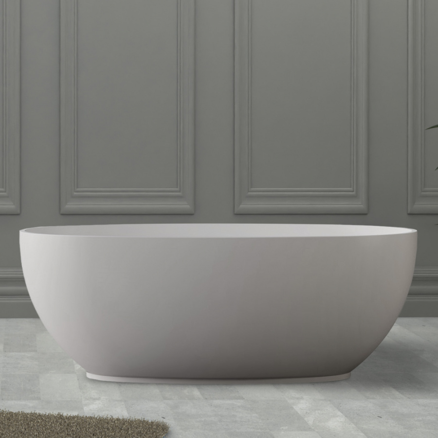 Photo Bath of artificial stone Abber Stein 140x78 AS9641-1.4 white matte