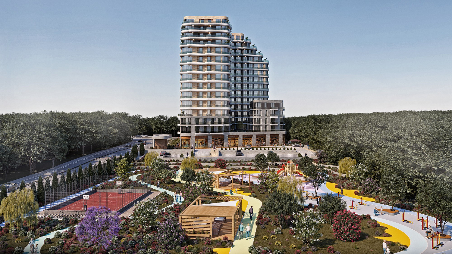 Residential complex with panoramic views and green areas