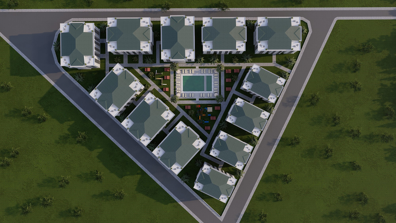 Residential project by the sea with developed infrastructure