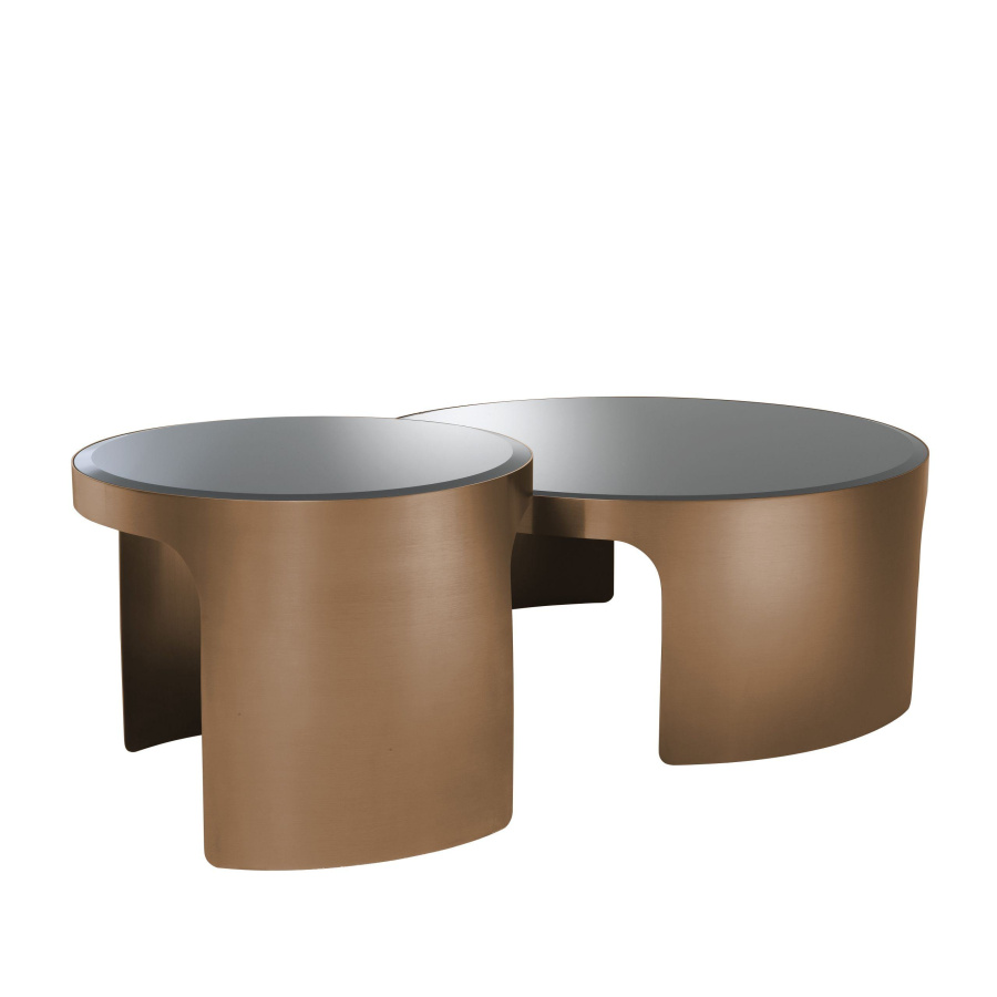 Photo Set of two Piemonte coffee tables (cast copper)