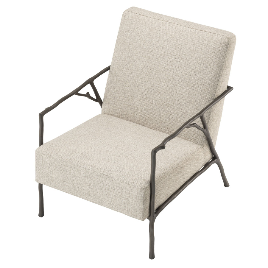 Photo Antico chair (gray-beige, bronze finish)
