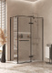 Photo Roca Acropolis door right with side panel 140x80 ZRU9307905 matte black, glass transparent