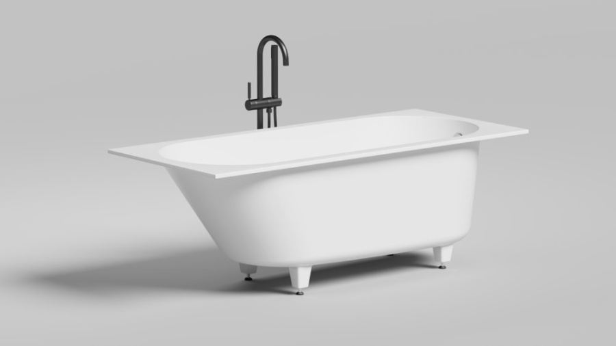 Photo Salini Ornella 160x70 102326M white matte marble bath