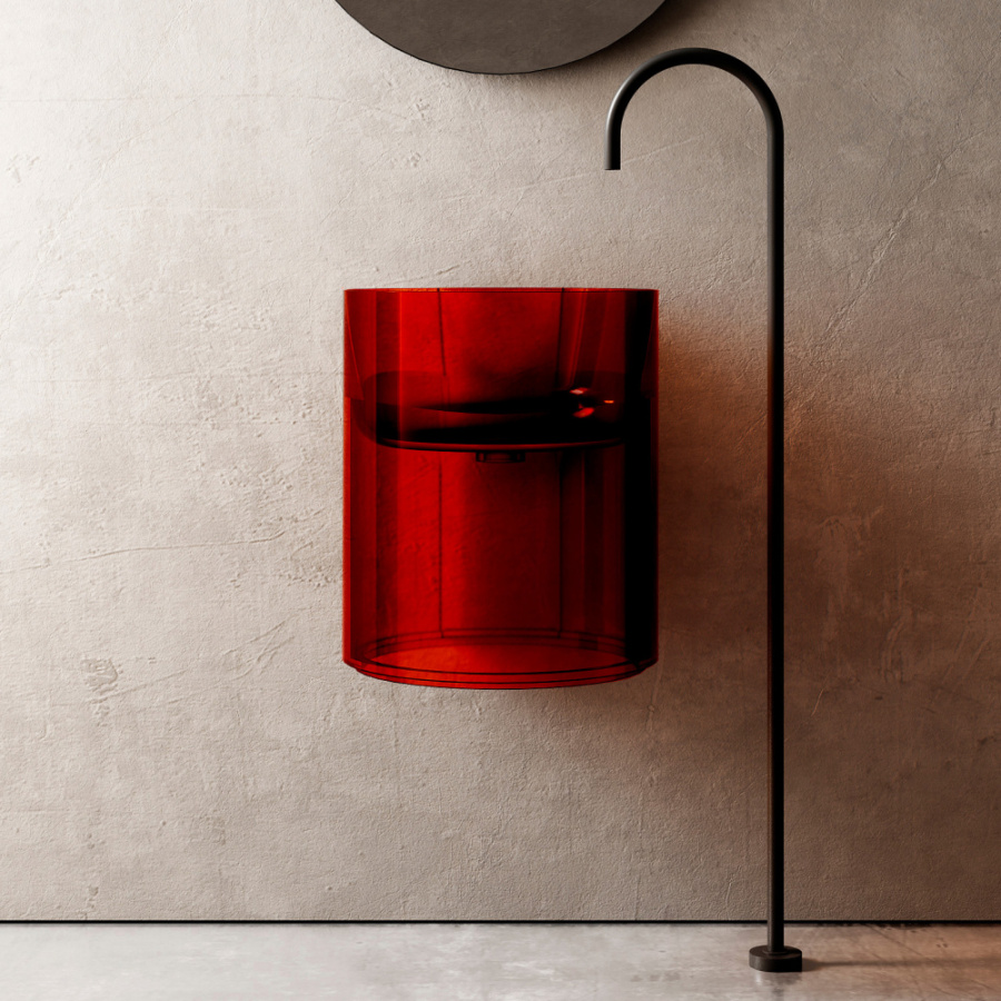 Photo Abber Kristall AT2704Rubin sink transparent, red