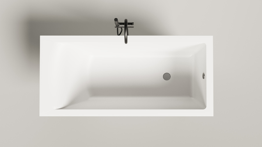 Photo Salini Cascata 150x70 105012M cast marble bath white matte