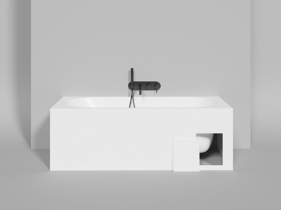 Photo Bath made of artificial stone Salini Ornella 170x70 102313M white matte