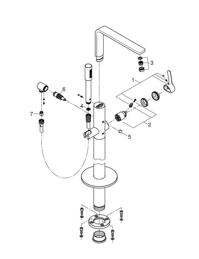 Photo Bath mixer Grohe Lineare New 23792001 floor