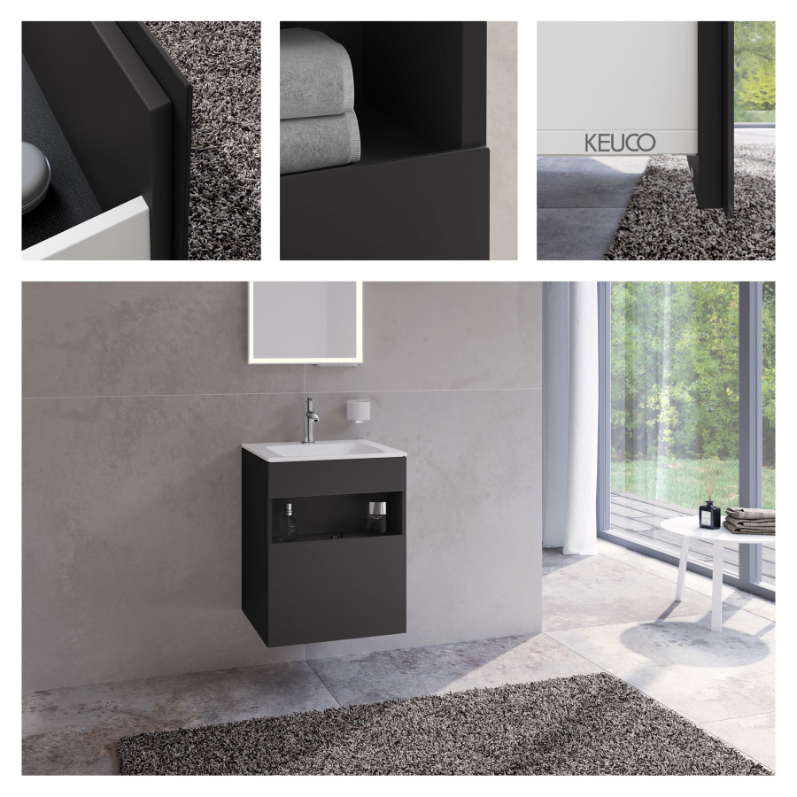Photo Cube under the sink Keuco Stageline 50 32842970000 vulcanite matte