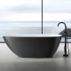 Photo Artificial stone bath Abber Dortmund 170x75 AM9911BW black and white matte