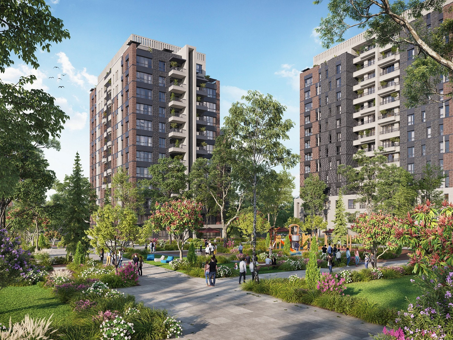 Modern residential complex with family infrastructure