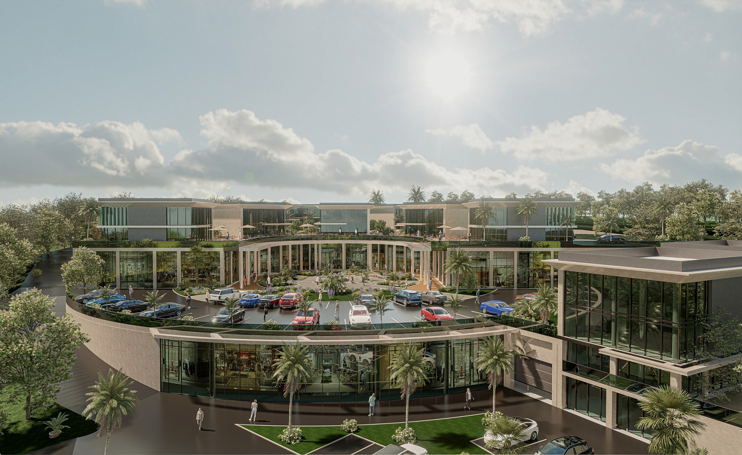 Modern complex with swimming pools and sports infrastructure