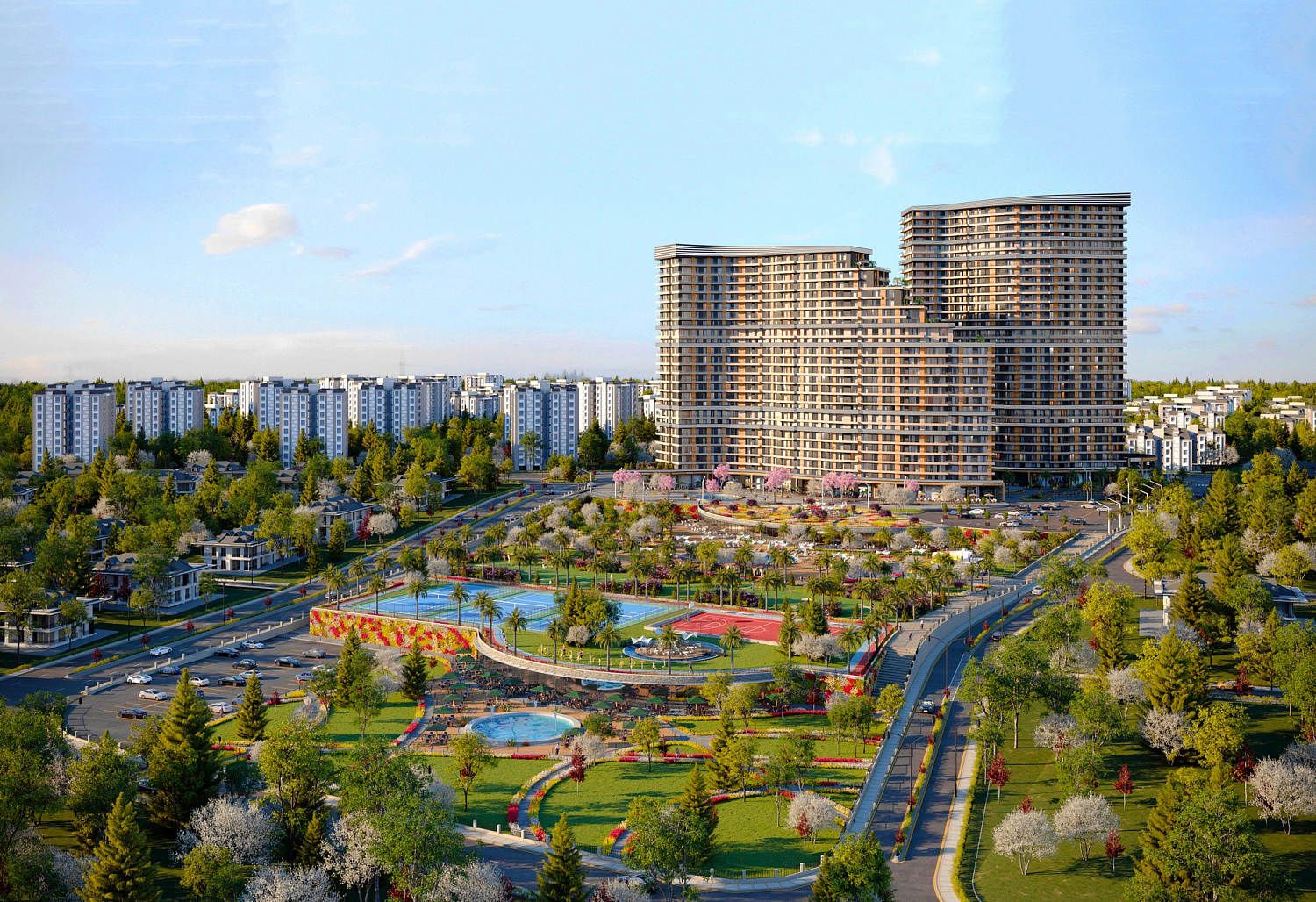Multifunctional residential complex with golf course