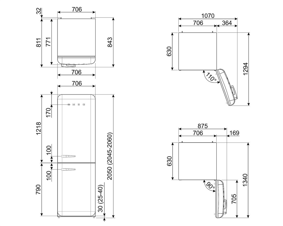 Photo Smeg FAB38RWH5 refrigerator