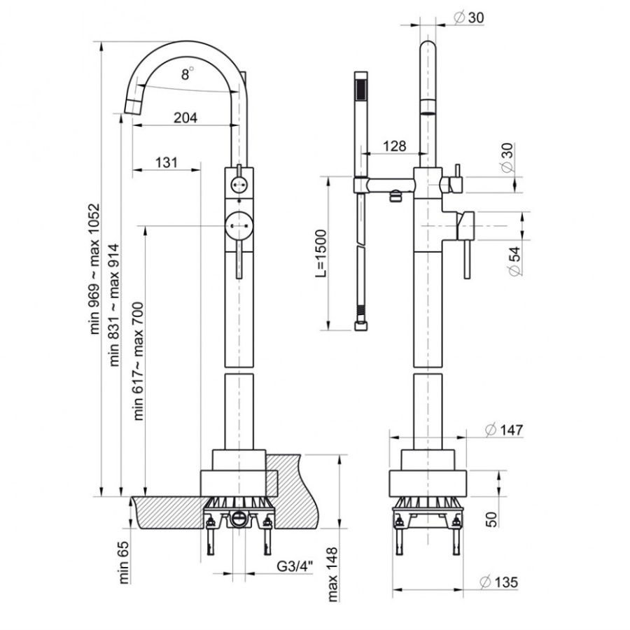 Photo Bath mixer Paini Cox 78PJ136LM gold matte