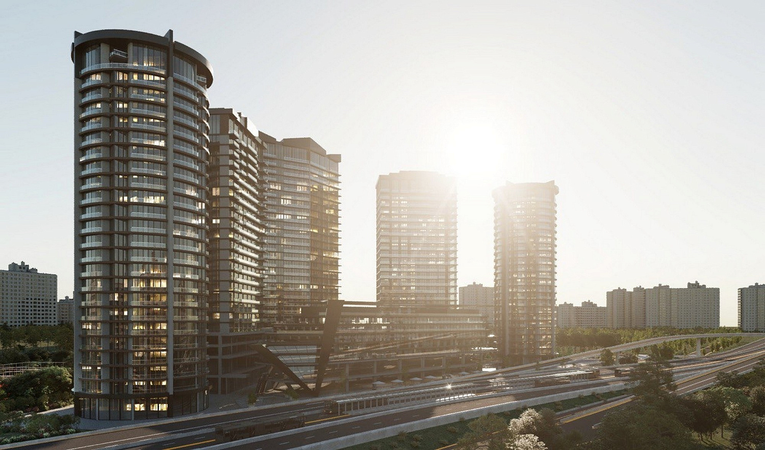 Modern complex for living in the style of a metropolis