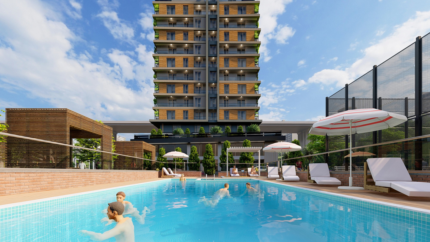 Modern residential complex with infrastructure