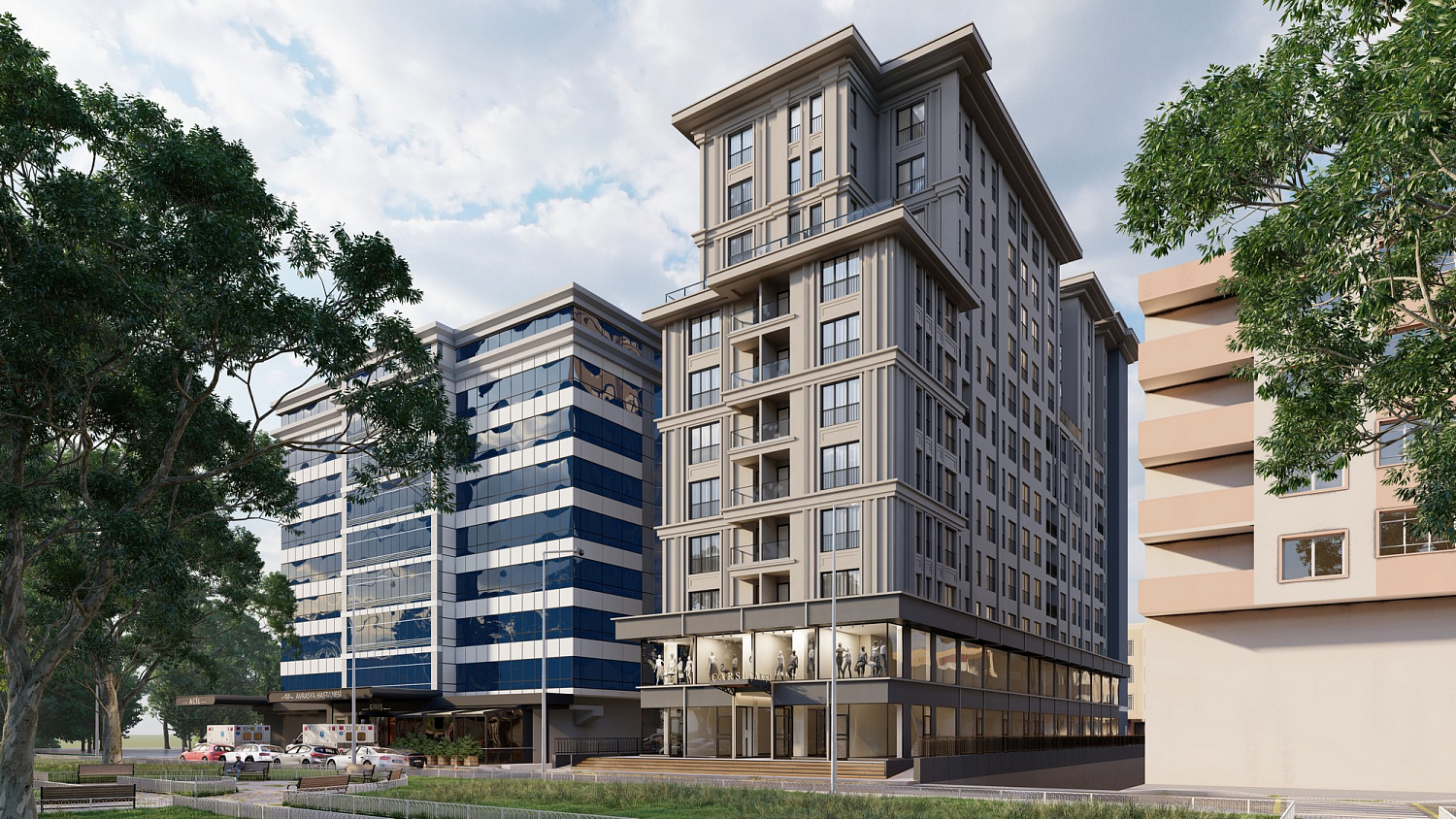 Modern residential complex in the centre