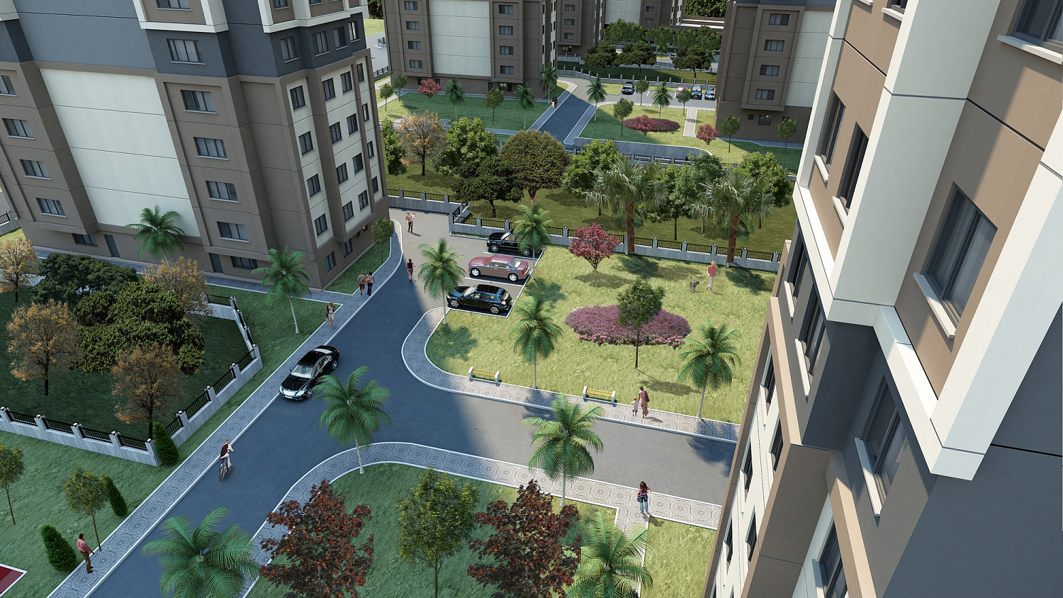 Modern family complex with extensive infrastructure