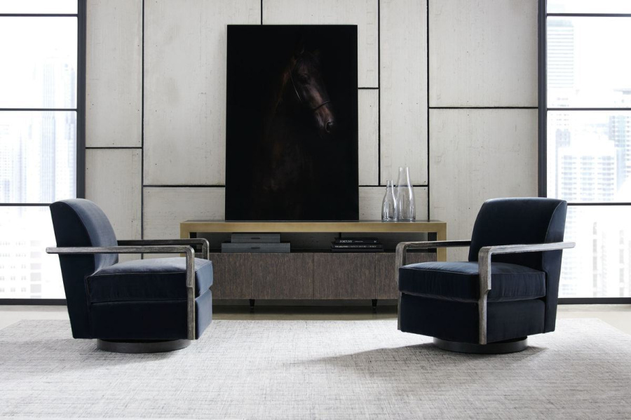 Photo Rewind Rotating Chair (Dark Blue)