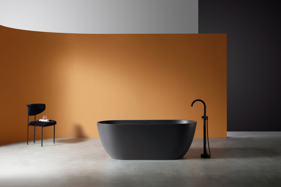 Photo Bath made of artificial stone Abber Frankfurt 170x75 AM9941B black