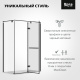 Photo Roca Acropolis door right with side panel 140x80 ZRU9307905 matte black, glass transparent